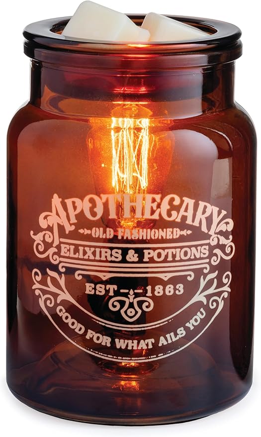Candle Warmers ETC. Vintage Bulb Illumination Fragrance Warmer- Light-Up Warmer for Warming Scented Candle Wax Melts and Tarts to Freshen Room, Apothecary