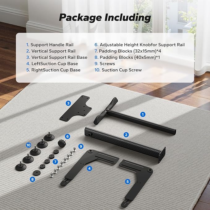 MERACH Vibration Plate Armrest, Handrails for Vibration Plates, Height Adjustable Armrests Suitable for Seniors and Beginners, Only Handrails Without Vibration Plate