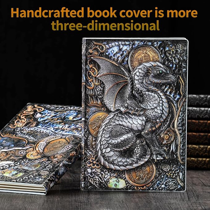 Novelty 3D Dragon Embossed Magic Book Lamp,Personalized Night Light,Sleep aid Machine,Sound Machine for Sleeping， Unique Gifts