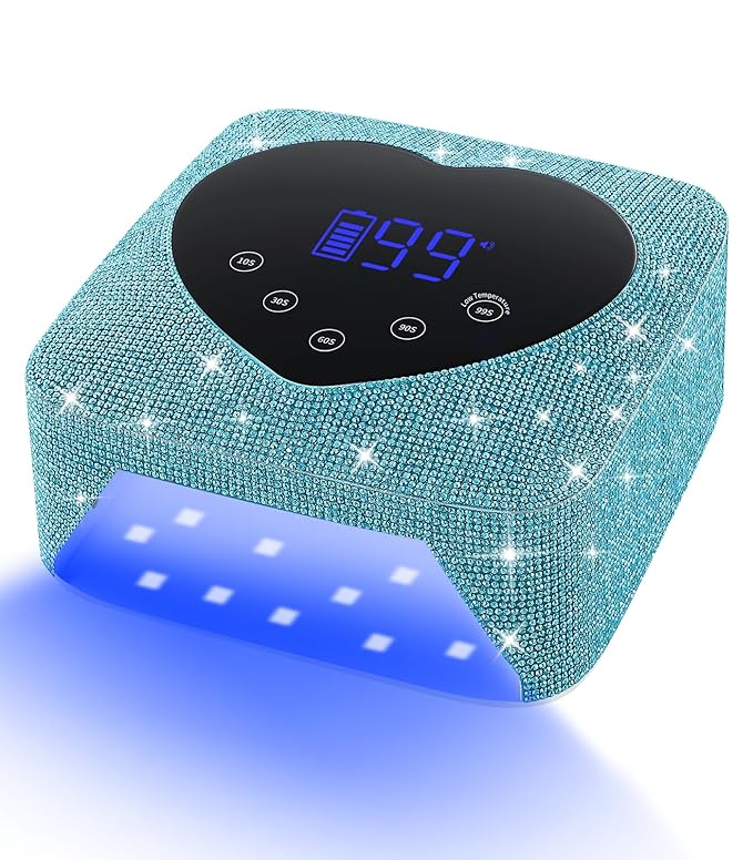 UV Light for Nails, HUGMAPLE UV Nail Lamp 72W, Rechargeable Cordless Diamond LED Dryer, Fast Light Curing Lamp with 5 Timer Setting,Touch Control & Auto Sensor for Salon & Home