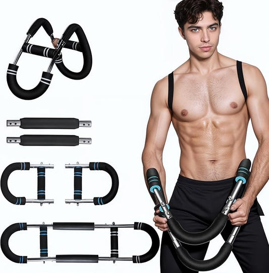 Adjustable Power Twister Bar: Arm and Chest Muscle Trainer, Gorilla Bar for Chest Workout, Arm Twister Exerciser, Chest Clip Muscle Trainer, Home Fitness Equipment