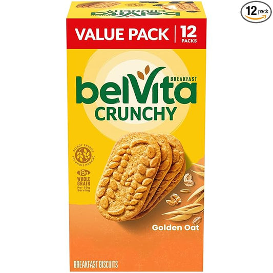 belVita Breakfast Bars Biscuits, Golden Oat, Value Pack, 12 Packs (4 Biscuits Per Pack)