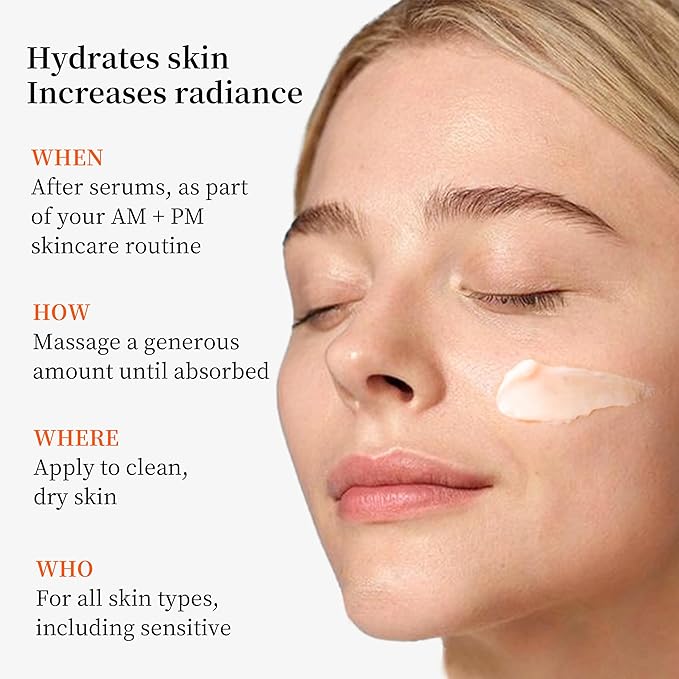 Vitamin C Face Cream,Niacinamide & Hyaluronic Acid,Hydrating Moisturizer for Glowing Skin, Dark Spot Care, Protection 50g | Tk Viral Korea Cream,Gift,Women