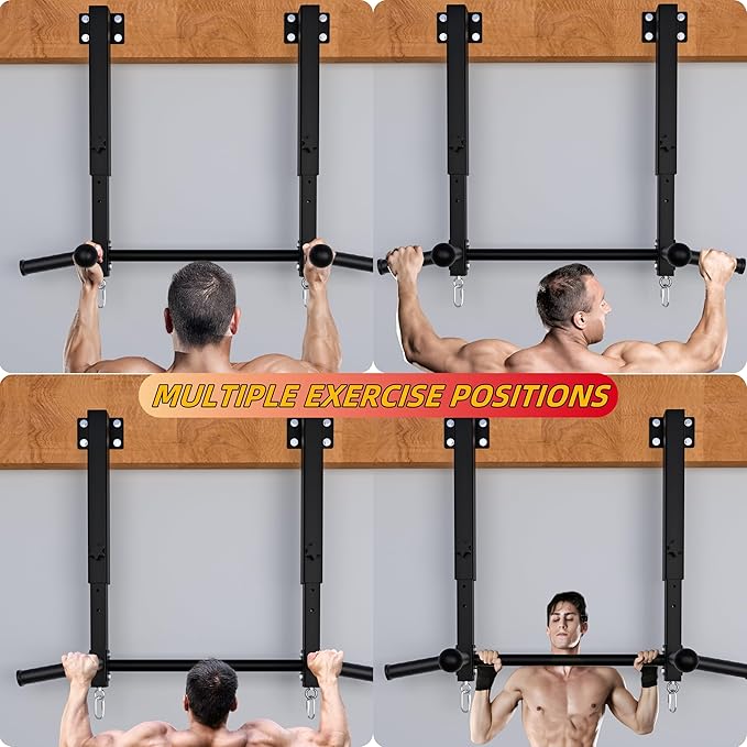 Pull Up Bar Joist Mounted -800 lbs Adjustabl Heavy Duty Chin Up Bar, Perfect for Garage, Beam and Rafter Mounting, Easy Installation Pullup Bar, Ideal for Multiple Grip Options
