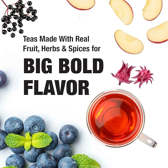 Tiesta Tea Blueberry Wild Child, Loose Leaf, Blueberry Hibiscus Herbal Tea, Premium Non-Caffeinated Blend, Make Hot or Iced, Brews Up to 50 Cups, 5.5 Ounce Refillable Tin