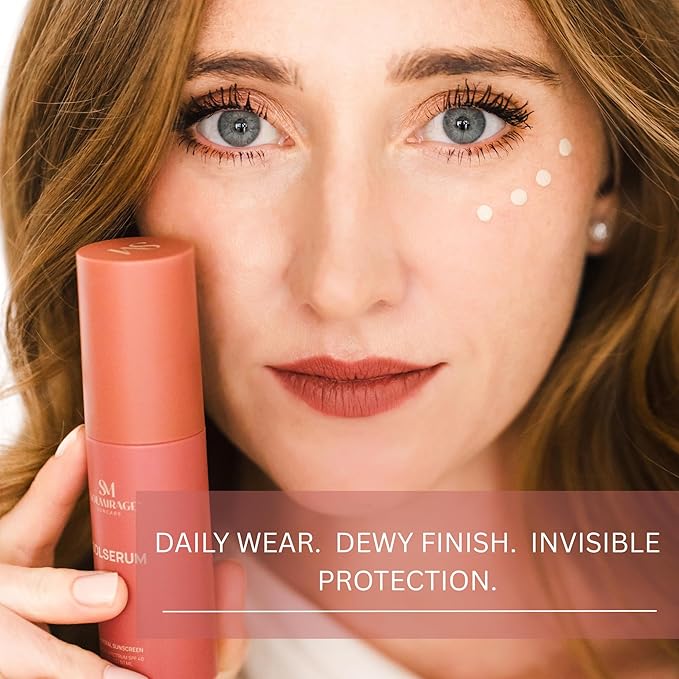 Solserum Mineral Sunscreen SPF 40—Dermatologist-Formulated Facial SPF Serum with Non-Nano Zinc Oxide, Niacinamide & Antioxidants—Lightweight, Tint to Sheer Application, No White Cast, Dewy Finish