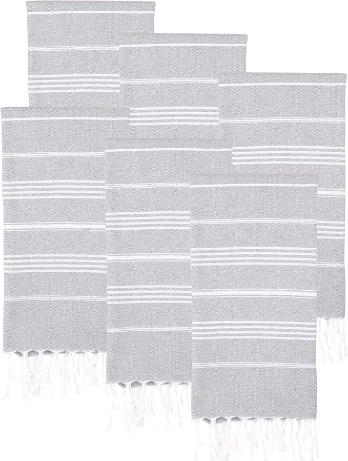 Turkish Beach Towels, Bulk Case of 24 | Oversized, Quick Dry, Sand Free | 100% Cotton, Large 38x71 Towels for Beach, Pool, Travel | Ultra-Soft, Compact, Absorbent | Gray