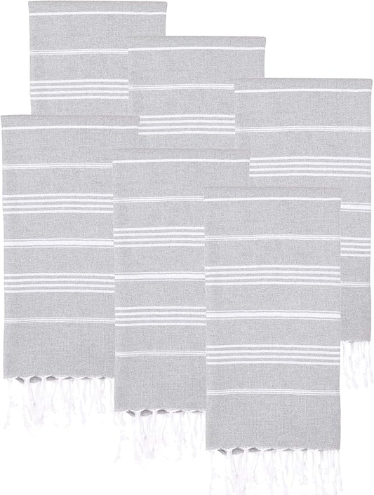 Turkish Beach Towels, Bulk Case of 24 | Oversized, Quick Dry, Sand Free | 100% Cotton, Large 38x71 Towels for Beach, Pool, Travel | Ultra-Soft, Compact, Absorbent | Gray