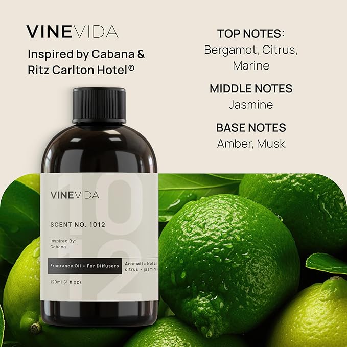 VINEVIDA [4 Fl Oz] Luxury Hotel Scent Diffuser Oil - Scent No.1012 Inspired by Ritz Carlton Hotel, Fragrance for Cold Air Diffuser, Home Luxury Scents, Scents Collection Essential Oil for HVAC