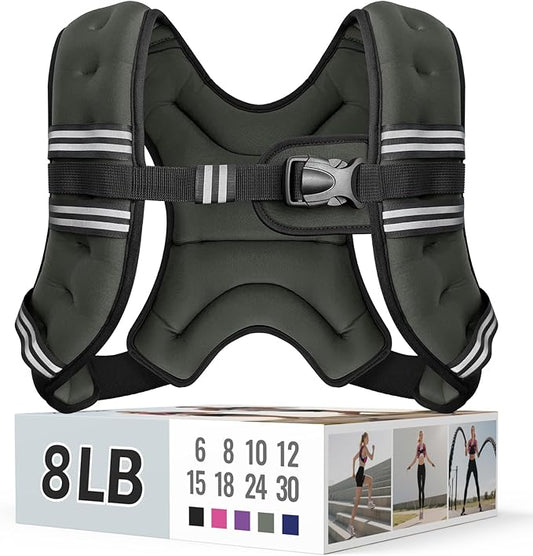 Weighted Vest for Women & Men with Reflective Stripe and Adjustable Buckle, Comfortable & Durable Rucking Vest for Walking, Running & Strength Training