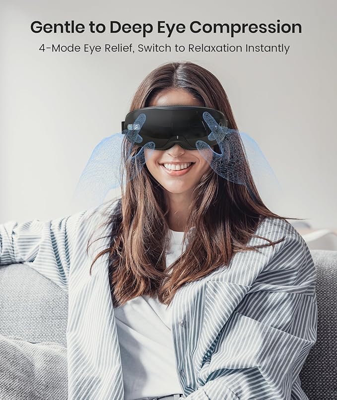 Heated Eye Massager for Gift – Sleep Eye Mask for Migraine Relief, Relaxation Gifts for Women, Mom, Her – Mothers Day/Birthday Gifts, Dry Eye & Migraine Relief, Black