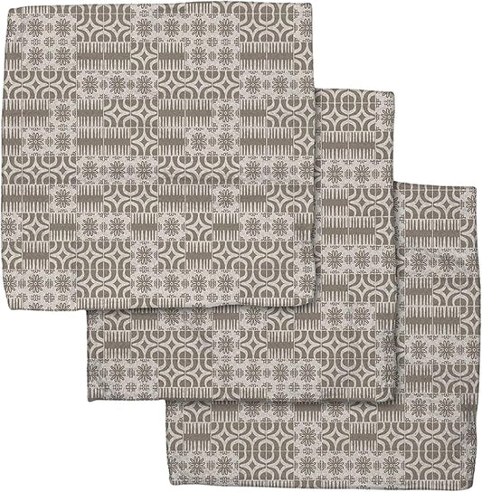 GEOMETRY Kitchen Dish Cloths - Spring & Summer Collection - Premium Dishcloths with Geoweave - Absorbent & Fast Drying Kitchen Towels - Sandy, 10" x 10" - 3-Pack