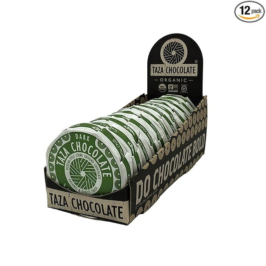 Taza Chocolate Organic Mexicano Disc 50% Dark Chocolate, Guajillo Chili, 2.7 Ounce (12 Count), Vegan