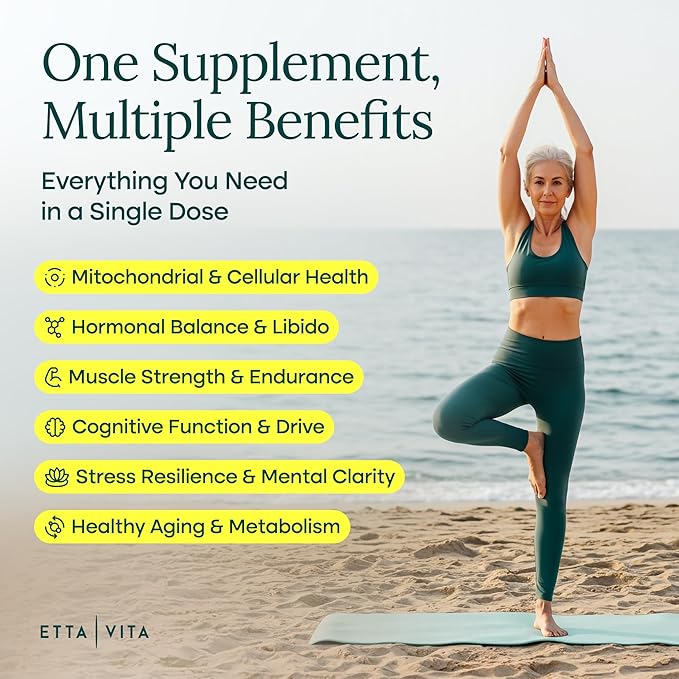 Anti-Aging Urolithin-A Complex with Shilajit, Organic Sea Moss, Ashwagandha, Tongkat Ali - Cellular Energy, Focus, Vitality, Hormonal & Mitochondria Support - Vegan Noni Longevity Supplement