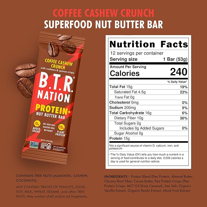 B.T.R. Nation Vegan Keto Plant Based Protein & Fiber Bars - High Protein (Sampler Pack) | (9 Pack) | Low Carb & GF, Free of Sugar Alcohols, Dairy, Soy and Boosted with Powerful Superfoods!