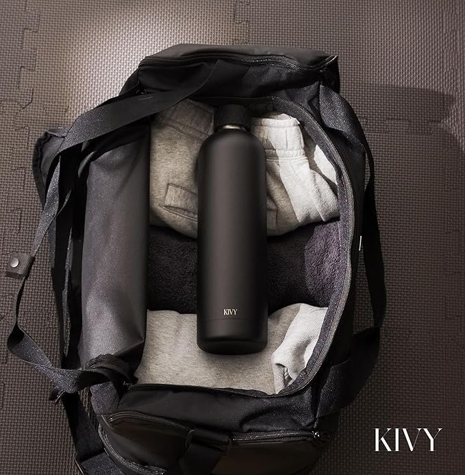 KIVY Insulated Water Bottle (Dark Blue, 33.8 Ounces)