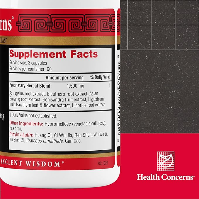 Health Concerns Astra 8 – Immune System Support & Fatigue Help – Energy Boost Supplement – Adaptogenic Herbal Blend with Astragalus & Ginseng – Chinese Herbal Supplements – 270 Capsules