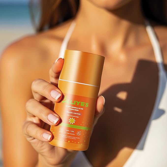Aliye’s Organic Sunscreen SPF 50+ | Ecocert Cosmos Certified | 100% Mineral & Vegan Sun Protection | Safe for Sensitive Skin | 50ml (White)