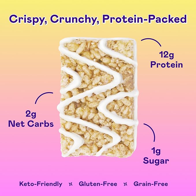 MAGIC SPOON Treats - High Protein, Low Carb, Keto Friendly, 1g of Sugar, Gluten Free, Crispy Treat Protein Bar Cereal Bar, On-The-Go Healthy Snack (Marshmallow, 16 Bars)