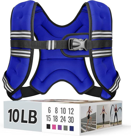 Weighted Vest for Women & Men with Reflective Stripe and Adjustable Buckle, Comfortable & Durable Rucking Vest for Walking, Running & Strength Training