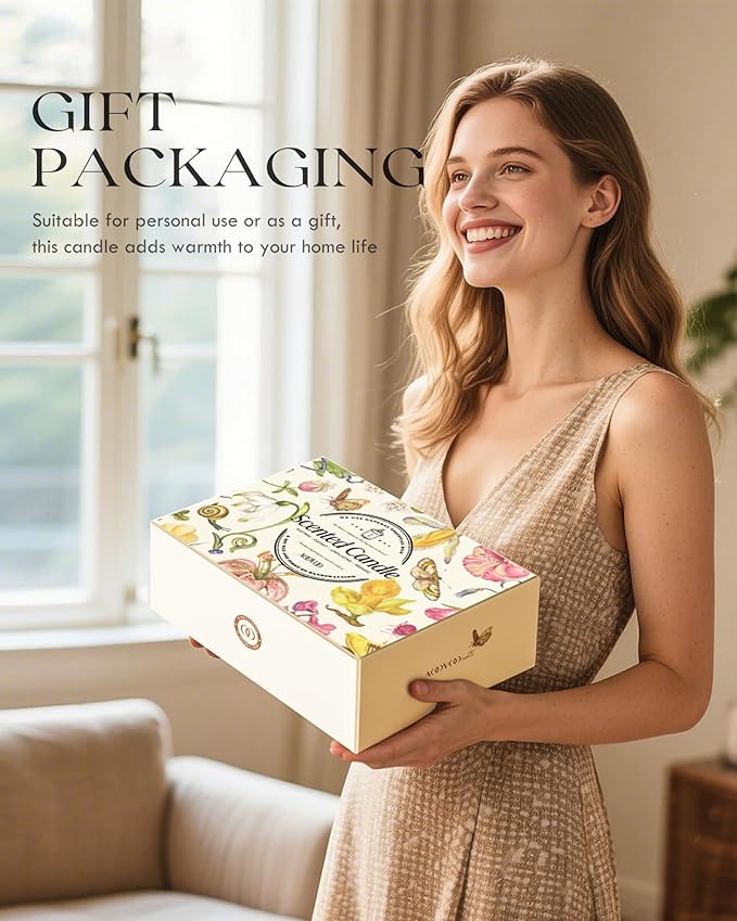 AOOVOO Scented Candles for Women - 6 Pack Colorful Jar Candle for Home Scented, 42oz Soy Candles, 300 Hours Burn Time, Aromatherapy Candles Gifts Set for Birthday