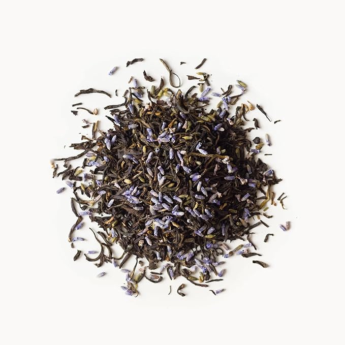 Rishi Tea Earl Grey Lavender Loose Leaf Pure Black Tea - Organic with Bergamot Oil and Lavender Flowers, Energizing & Caffeinated - 16 Ounces, 50+ Servings