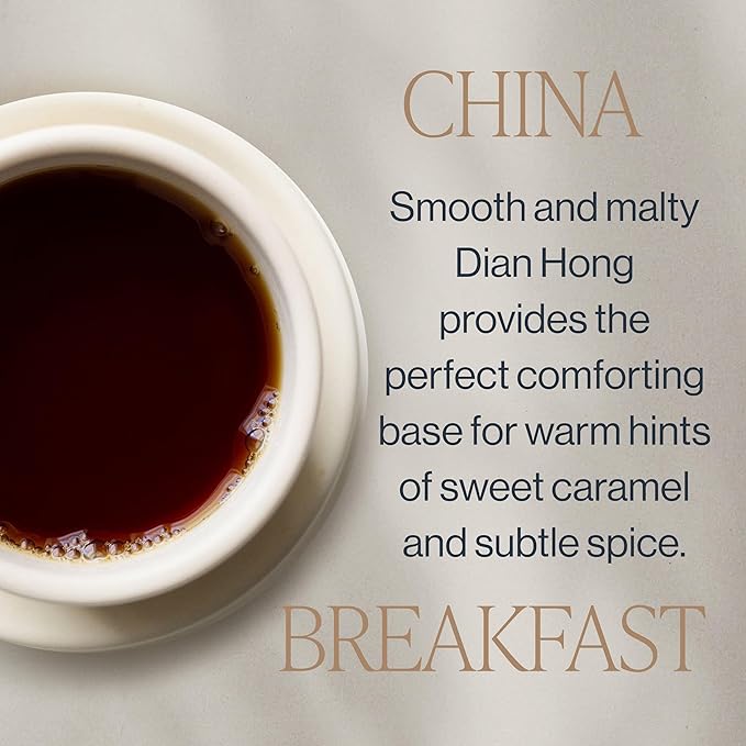 Rishi Tea China Breakfast Black Loose Leaf Tea - Organic, Robust & Caffeinated, Enjoy Hot or Iced - 4 Ounces, 12+ Servings