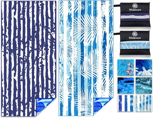 Lightweight Thin Microfiber Beach Towel Sand Free Quick Dry Absorbent Compact Soft Pool Swim Travel Towels Extra Large Oversized Beach Accessories Packable Essentials Stuff Gifts for Adult 32*71 Inch