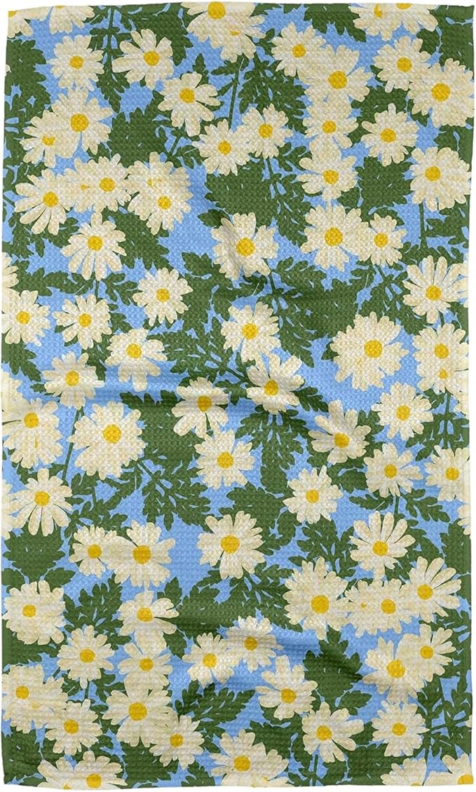 GEOMETRY Spring Kitchen Towels - Quick Dry Microfiber Cloth Spring & Summer Dish Towels for Kitchen Drying - Premium Quick Dry Towel - Daisy Delight, 18" x 30" - 1-Pack