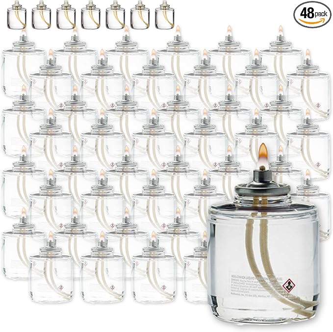Hollowick - HD50 50 Hour Disposable Liquid Candle (48/case) Not for Home Consumer Use, Clear