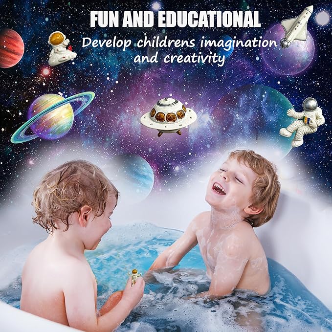 Galaxy Bath Bombs for Kids with Surprise Inside - Organic Bubble Bath Bombs with Educational Outer Space Planet Toys. Gentle, Natural & Kids Friendly - Birthday Gifts for Boys, Toddlers, Girls