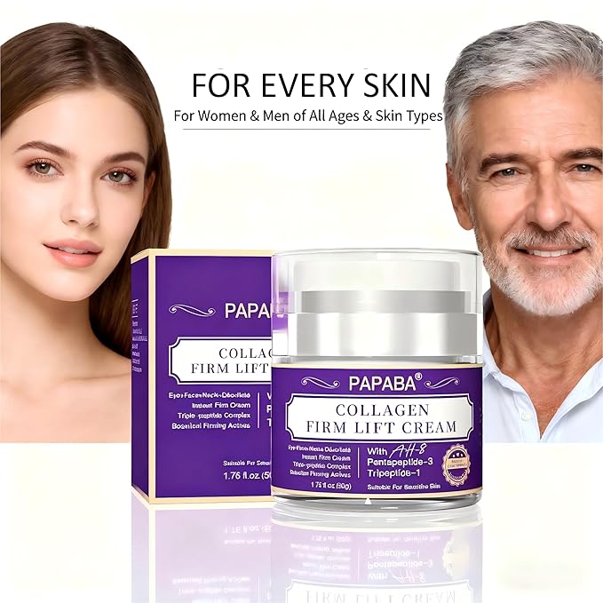 Instant Neck Firming Cream Face Tight Firm Lift Moisturizer Women Men- Collagen & Tripeptide AH-8 Updated Formula For Eye Décolleté Firming Cream for Visible Tightening -Sensitive Skin - Day & Night