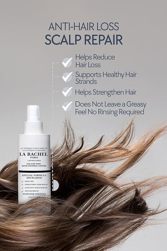 Anti-Hair Loss Tonic with Biotin, Panthenol & Caffeine | Hair Growth Treatment for Men and Women | Scientifically Proven Formula to Strengthen and Revitalize Thinning Hair by La Rachel Paris