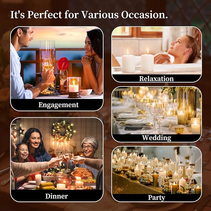 KONNI White Pillar Candles Set of 3, 3"x 6" Unscented Pillar Candles Bulk, 56 Hours Long Burning Candles, Smokeless&Dripless Large Round Candle for Wedding, Home Decoration, Parties, Spas, Dinner