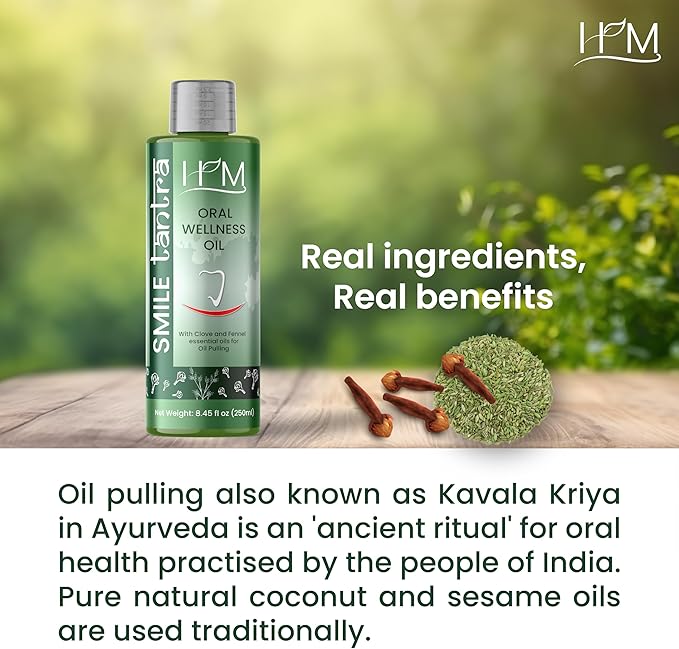 Smile Tantra Oil Pulling with Clove & Fennel Essential Oils for Oral Health, Healthy Teeth & Gums, Alcohol Free Mouthwash, Teeth Whitening, for Dry Mouth, Bad Breath & Freshens Mouth- 8.45 FL Oz