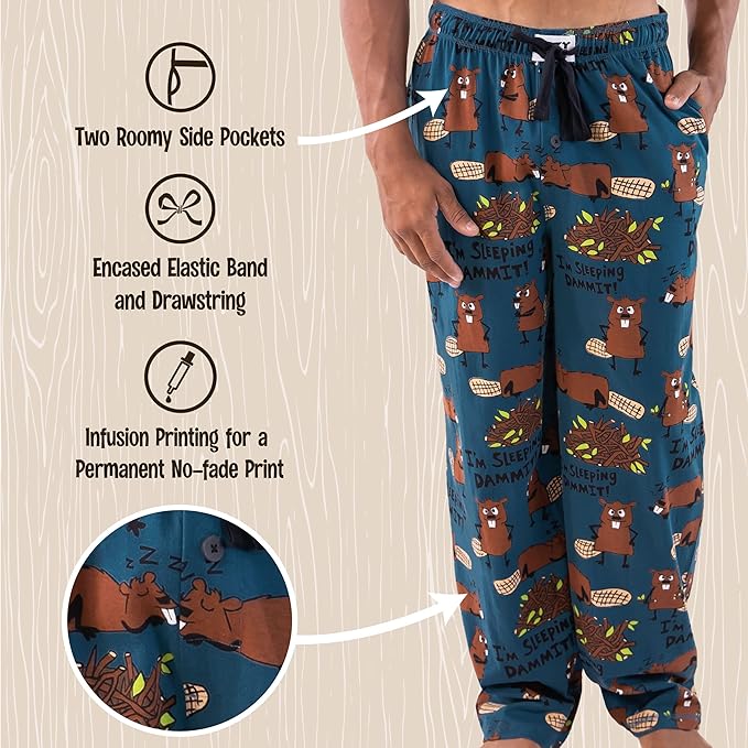 Lazy One Funny Ocean Pajama Pants For Men, Men's Separate Bottoms, Lounge Pants, Fishing PJs