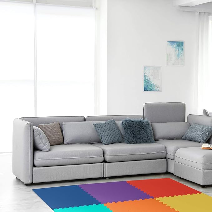 We Sell Mats – ½ Inch Thickness Multipurpose EVA Foam Floor Tiles – Interlocking Floor Mat for Indoor Gym, Playroom, and Home Use