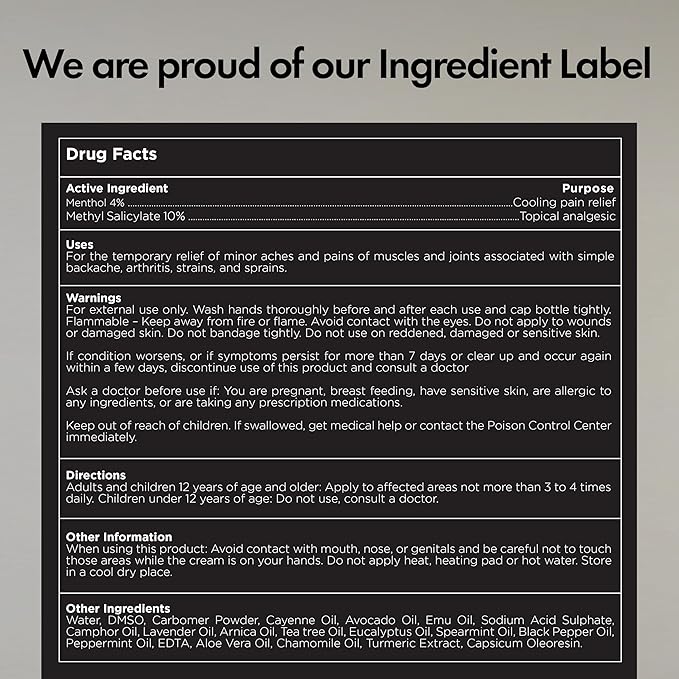 Pain Relief Cream – Fast-Acting Topical for Muscle, Joint & Nerve Discomfort – Deep-Absorbing, Long-Lasting Formula with Natural Ingredients – Cooling Sensation – 1 oz Size – Made in USA