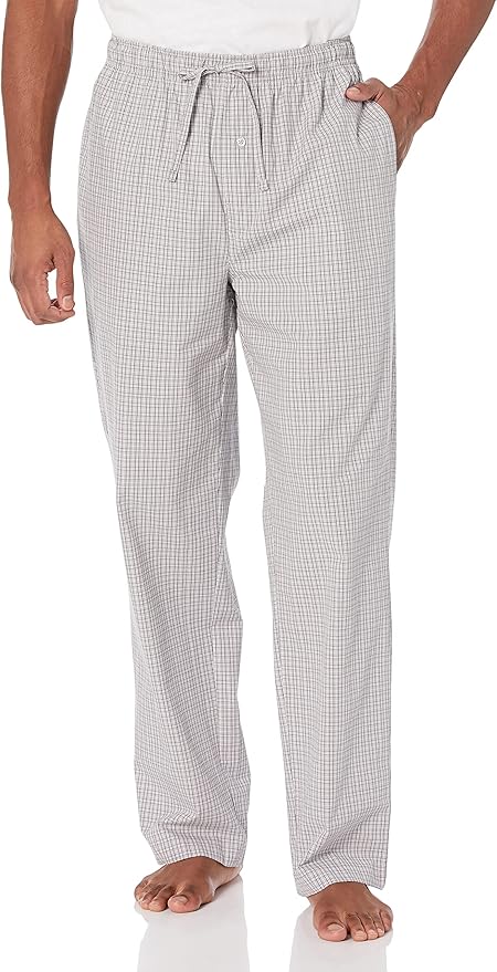 Amazon Essentials Mens Straight-Fit Woven Pajama Pant with Pockets
