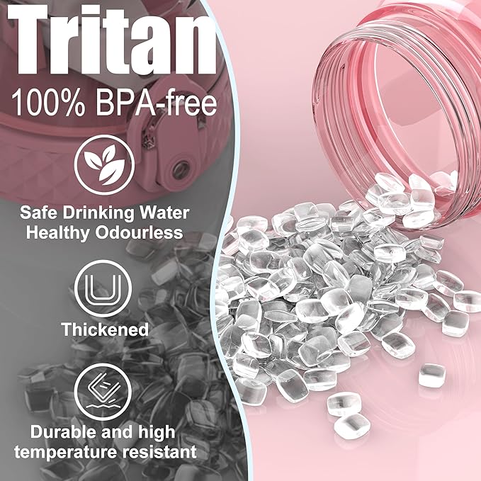 GOPPUS Water Bottle,Clear Water Bottles with Straw,32oz Sports Bottle With Time Markers-BPA-Free Tritan Wide Mouth Bottle Leakproof Motivational wate bottles for Gym,Hiking,School or Office(1 Bottle)