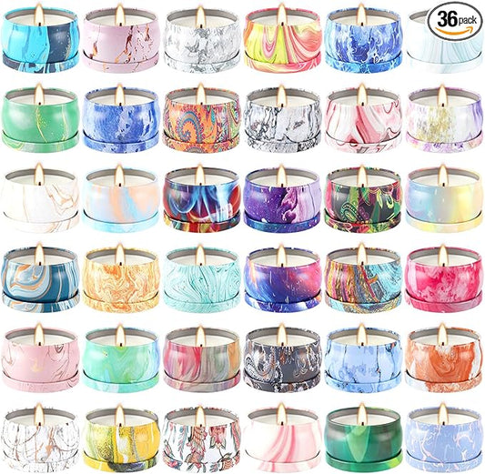 36 Packs Scented Candles Gift Set, Fragrances Candle for Women, 2.5 OZ Portable Jar Candle for for Spa, Yoga, Bath, Aromatherapy, Stress Relief