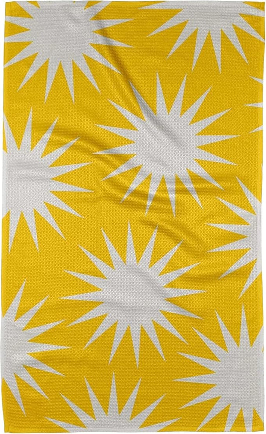 GEOMETRY Spring Kitchen Towels - Quick Dry Microfiber Cloth Spring & Summer Dish Towels for Kitchen Drying - Premium Quick Dry Towel - Sunny Star, 18" x 30" - 1-Pack