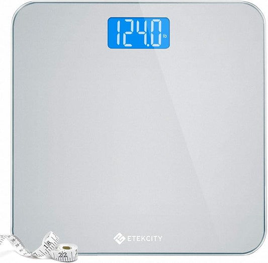 Etekcity Scale for Body Weight, Digital Bathroom Weighing Machine for People, Large and Easy-to-Read Backlight Display, Accurate with High Precision Measurements, Durable Tempered Glass, 400 lbs