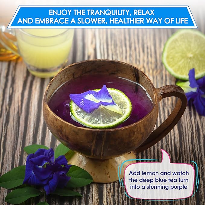 Nhat Anh Farm - Premium Butterfly Pea Tea Bags - Dried Butterfly Pea Flower Tea Bags - 40 Teabags, 2.5g/bag), 100% Natural & Pure/Sugar/Caffeine/Gluten Free. Good For Your Health