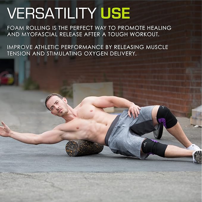 ProsourceFit High Density Foam Rollers 12 - inches Long, Firm Full Body Athletic Massage Tool for Back Stretching, Yoga, Pilates, Post Workout Muscle Recuperation