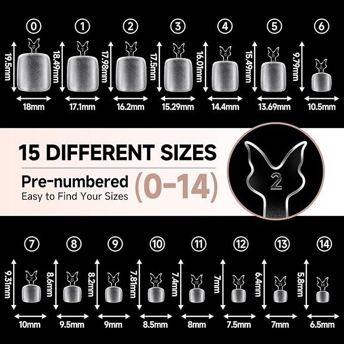 UNA GELLA Toe Nail Tips 504Pcs - Full Cover Matte Squavol Toe Nails Soft Gel Pre-file Gel Toe Nail Tips For Toe Nail Extensions Home DIY Nail Salon Soak Off 15 Sizes