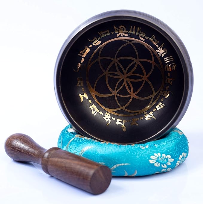 Tibetan Singing Bowl Set Brass - Master Healing Grade - Authentic Handcrafted Sound Bowl by Himalayan Bazaar