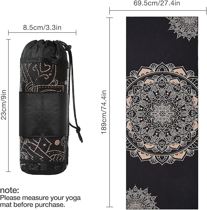 MoKo Yoga Towel, Non Slip Hot Yoga Blanket Printing Pattern Quick Dry with Corner Pocket for Bikram, Pilates, Gym Workout, Outdoor Picnic