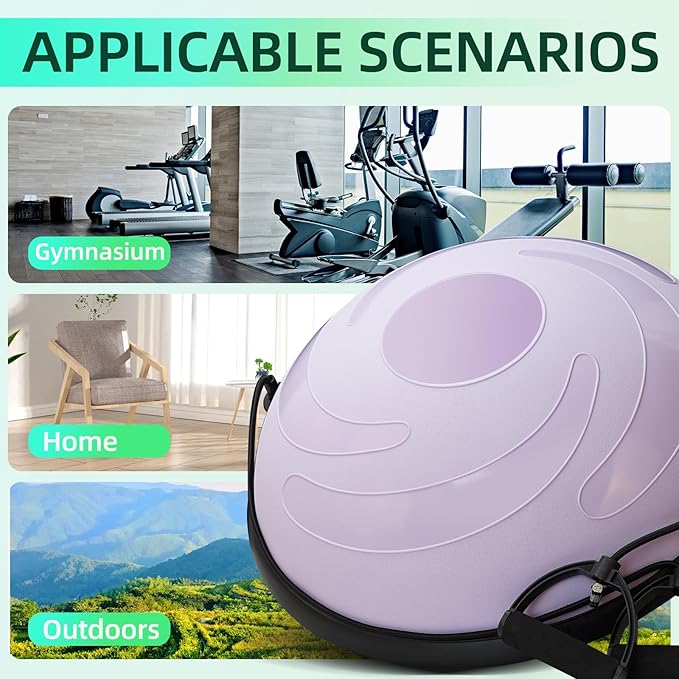 Half Balance Ball, 23 Inch Balance Ball Trainer with Foot Pump for Improving Balance Core Strength and Fitness, Balance Balls Perfect for Home Gym Workout Use