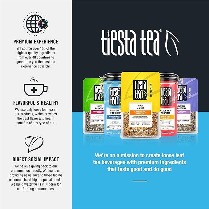 Tiesta Tea - Cocoa Mocha, Loose Leaf, Tiramisu Coffee Black Tea, Premium Blend, High Caffeinated Holiday, Make Hot or Iced, Brews Up to 50 Cups, 4.5 Ounce Refillable Tin